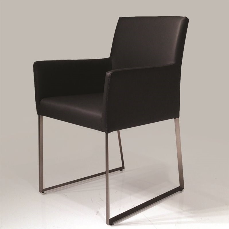Mobital Tate Faux Leather Dining Arm Chair In Black Dar Tate Blac