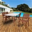 International Home Amazonia Charlotte Deluxe 5 Piece Patio Dining Set in White
