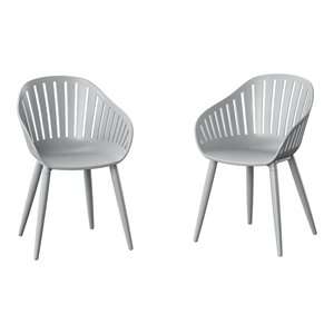 international home miami corp amazonia aluminum patio chairs in gray (set of 2)