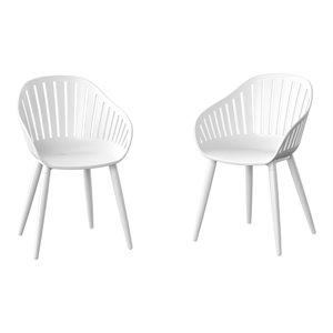 international home miami corp amazonia aluminum patio chairs in white (set of 2)
