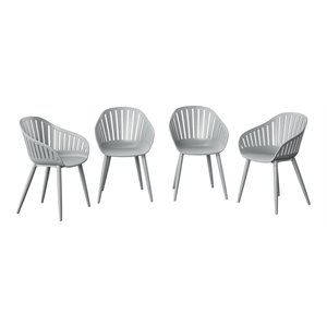 international home miami corp amazonia aluminum patio chairs in gray (set of 4)