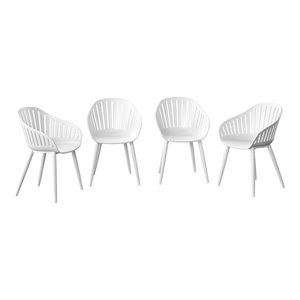 international home miami corp amazonia aluminum patio chairs in white (set of 4)