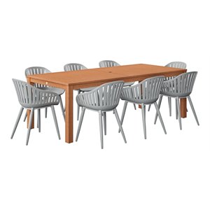 international home miami corp amazonia 9-piece patio dining set in gray/brown