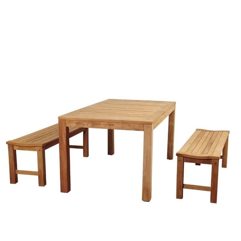 International Home Amazonia Teak 3 Piece Patio Dining Set
