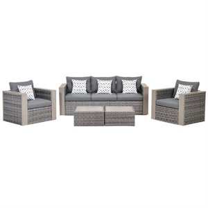 international home atlantic 5 piece outdoor sofa set in gray