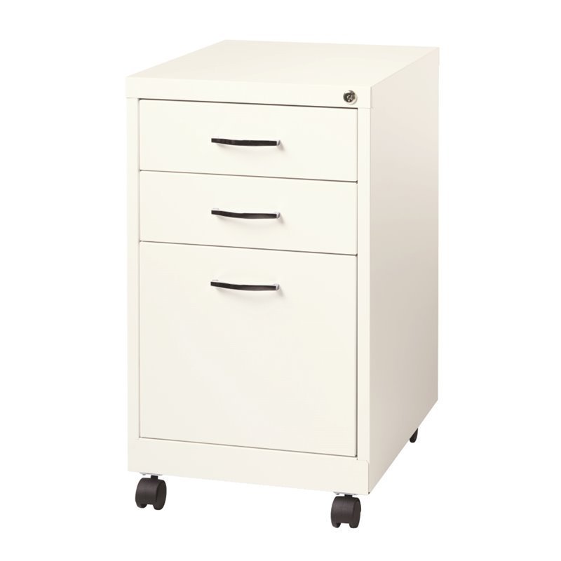 WHITE METEAL WITH / WITHOUT LOCK FILING CABINET PEDESTAL 3 DRAWERS 