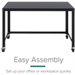 Hirsh Ready-to-assemble 48-inch Wide Mobile Metal Desk Black