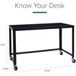 Hirsh Ready-to-assemble 48-inch Wide Mobile Metal Desk Black