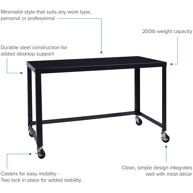 Simply Tidy Hudson Rolling Cart, Black