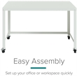 Hirsh Ready-to-assemble 48-inch Wide Mobile Metal Desk White
