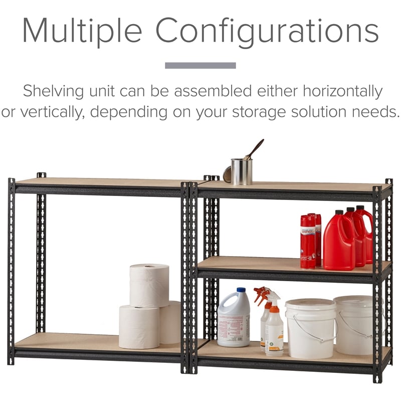 Iron Horse 2300 Riveted Metal Shelving 5-Shelf Unit 18D x 36W x 72H Black