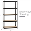 Iron Horse 2300 Riveted Metal Shelving 5-Shelf Unit 18D x 36W x 72H Black