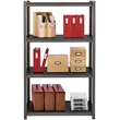 Hirsh 3200 Riveted Metal Shelving 4-Shelf Unit 18Dx36Wx60H Gunmetal Gray/Black