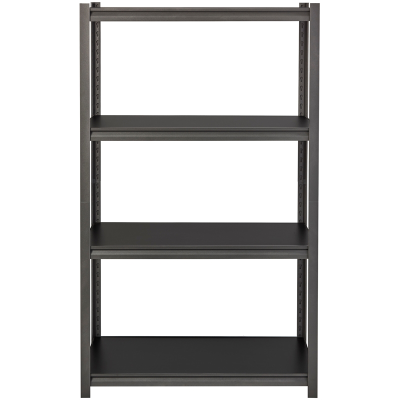 Hirsh 3200 Riveted Metal Shelving 4-Shelf Unit 18Dx36Wx60H Gunmetal Gray/Black