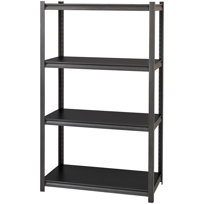Hirsh 3200 Riveted Metal Shelving 4-Shelf Unit 18Dx36Wx60H Gunmetal Gray/Black