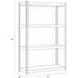 Hirsh 3200 Riveted Metal Shelving 4-Shelf Unit 18Dx36Wx60H Gunmetal Gray/Black