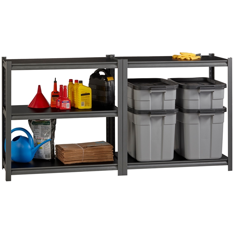 Hirsh 3200 Riveted Metal Shelving 5-Shelf Unit 18Dx36Wx72H Gunmetal Gray/Black