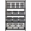 Hirsh 3200 Riveted Metal Shelving 5-Shelf 24Dx48Wx72H Gunmetal Gray/Black