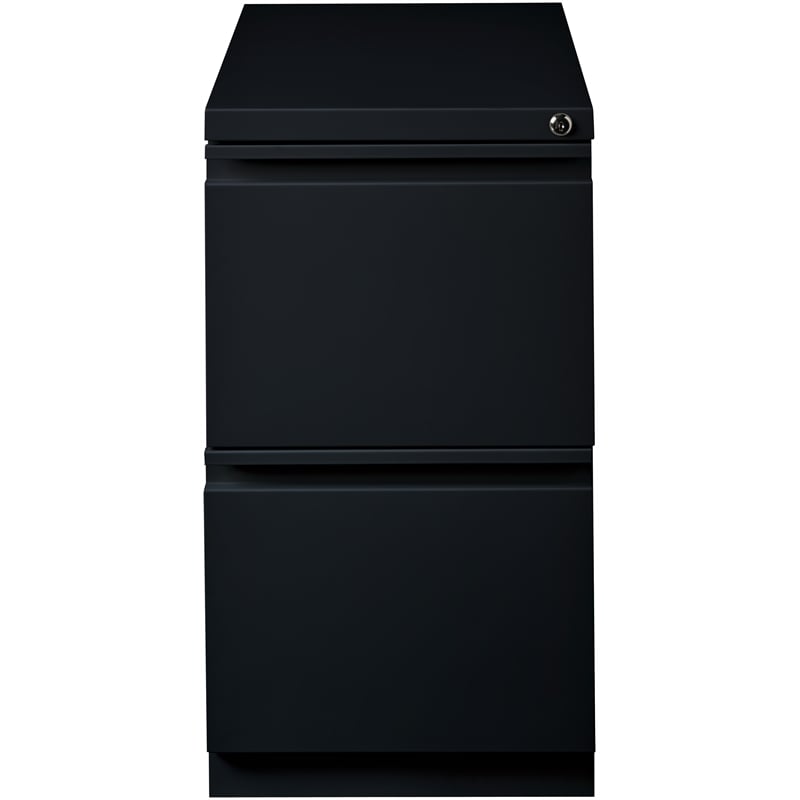 Hirsh 23-in Deep Mobile Pedestal File 2-Drawer File/File. Full Width Pull. Black