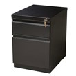 Hirsh 20-in Deep Mobile Pedestal File 2-Drawer Box/File Full Width Pull Black