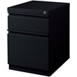 Hirsh 20-in Deep Mobile Pedestal File 2-Drawer Box/File Full Width Pull Black