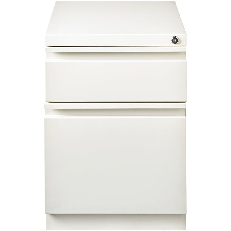 Hirsh 20-in Deep Mobile Pedestal File 2-Drawer Box/File Full Width Pull White