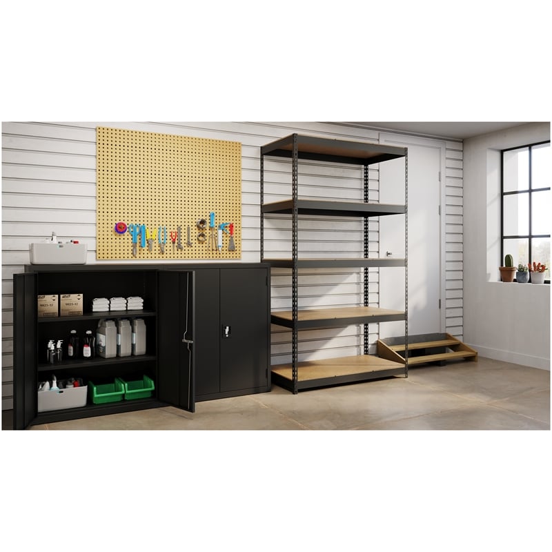 Iron Horse 3800 Riveted Metal Shelving 5-Shelf 24Dx48Wx84H Black