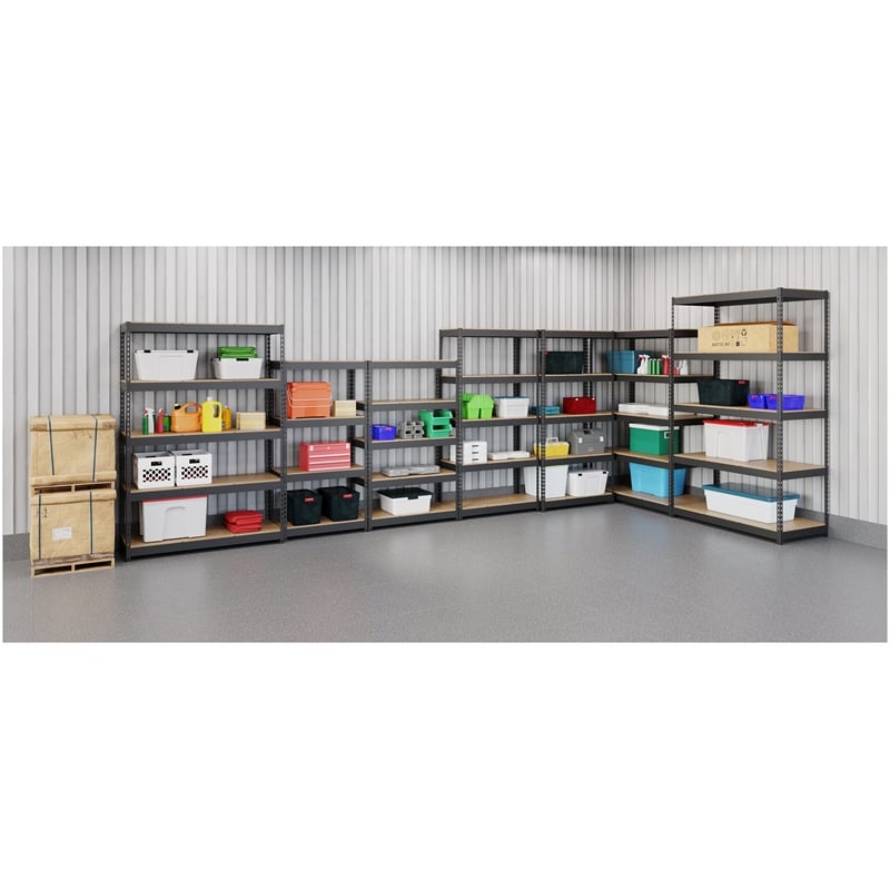 Iron Horse 3800 Riveted Metal Shelving 5-Shelf 24Dx48Wx84H Black