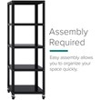 Space Solutions RTA 72-inch High Mobile 5-Shelf Metal Bookcase Black
