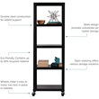 Space Solutions RTA 72-inch High Mobile 5-Shelf Metal Bookcase Black