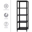 Space Solutions RTA 72-inch High Mobile 5-Shelf Metal Bookcase Black