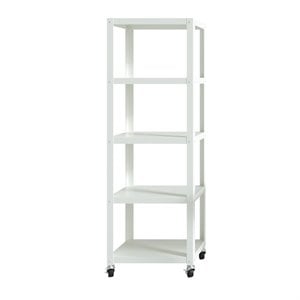 Space Solutions RTA 72-inch High Mobile 5-Shelf Metal Bookcase White