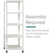 Space Solutions RTA 72-inch High Mobile 5-Shelf Metal Bookcase White
