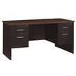 Hirsh 30D x 60W Double Pedestal Metal Desk Arch Pull Handles Black/Walnut