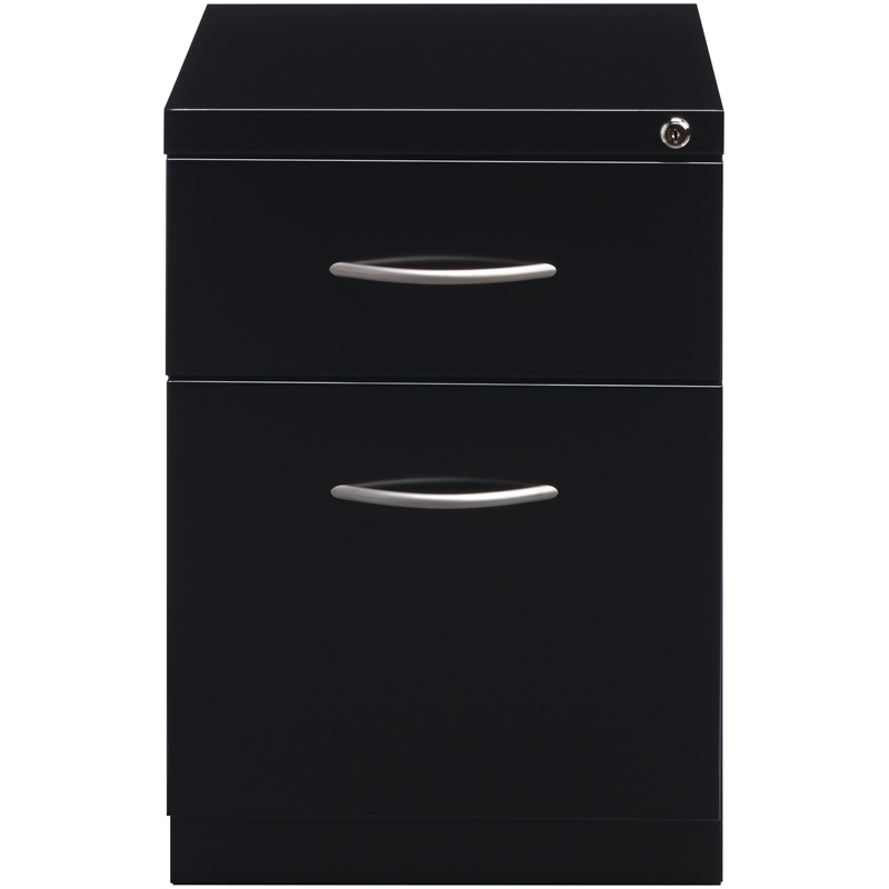 Hirsh 20-in Deep Mobile Pedestal File 2-Drawer Box/File with Arch Pull Black
