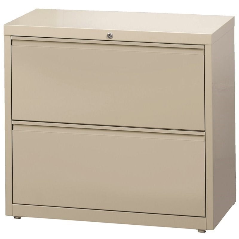 Hirsh 36-in Wide HL8000 Series Metal 2 Drawer Lateral File Cabinet Putty/Beige