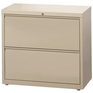 hirsh 36-in wide hl8000 series metal 2 drawer lateral file cabinet putty/beige