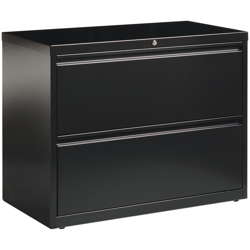 Hirsh 36 In Wide Hl8000 Series Metal 2 Drawer Lateral File Cabinet Black Cymax Business 2464