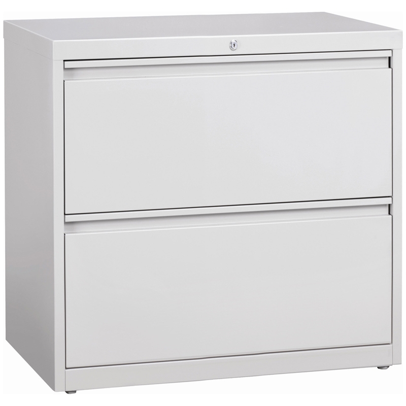 Hirsh 36-in Wide HL8000 Series Metal 2 Drawer Lateral File Cabinet Light Gray