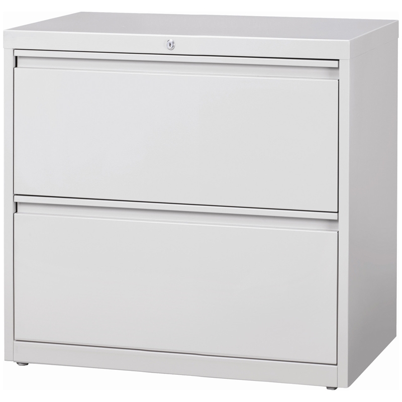 Hirsh 36-in Wide HL8000 Series Metal 2 Drawer Lateral File Cabinet Light Gray