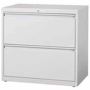 hirsh 36-in wide hl8000 series metal 2 drawer lateral file cabinet light gray