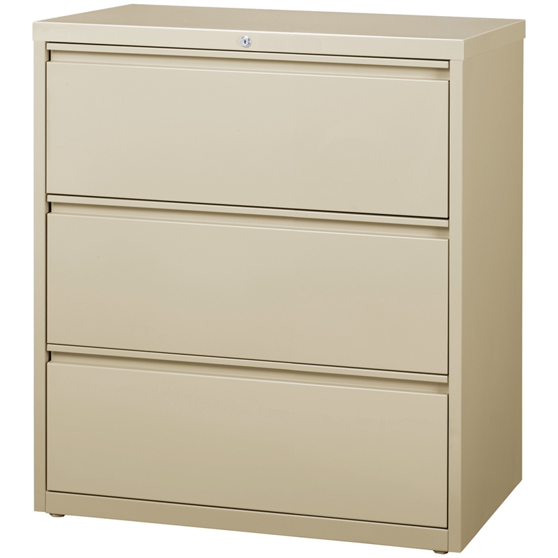 Hirsh 36-in Wide HL8000 Series Metal 3 Drawer Lateral File Cabinet Putty/Beige