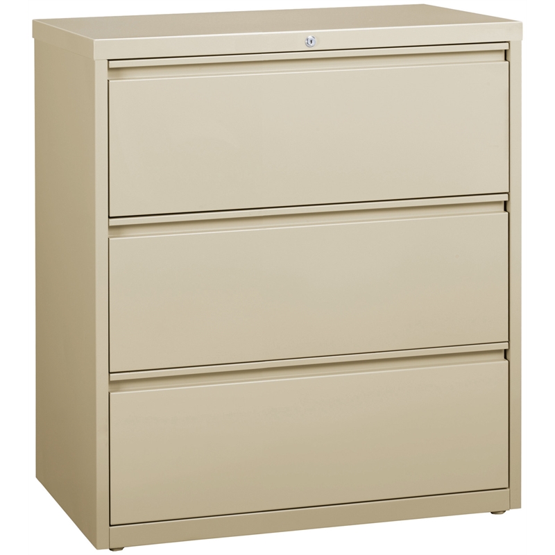 Hirsh 36-in Wide HL8000 Series Metal 3 Drawer Lateral File Cabinet Putty/Beige