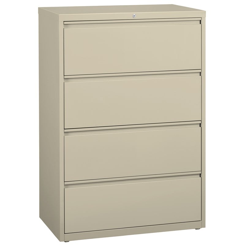Hirsh 36-in Wide HL8000 Series Metal 4 Drawer Lateral File Cabinet Putty/Beige
