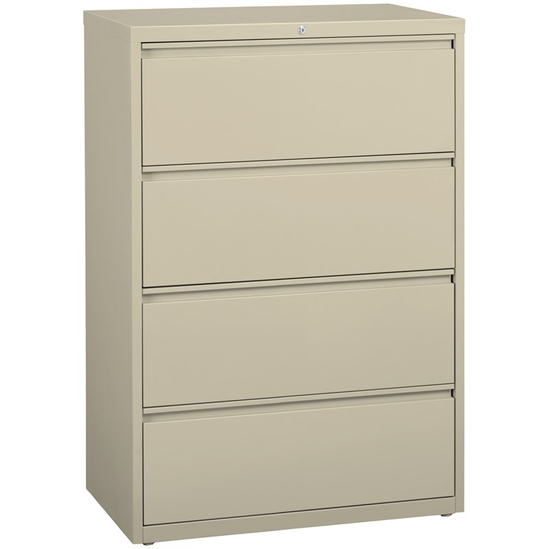 Hirsh 36-in Wide HL8000 Series Metal 4 Drawer Lateral File Cabinet Putty/Beige