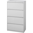 Hirsh 36-in Wide HL8000 Series Metal 4 Drawer Lateral File Cabinet Light Gray