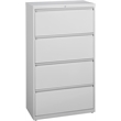 Hirsh 36-in Wide HL8000 Series Metal 4 Drawer Lateral File Cabinet Light Gray
