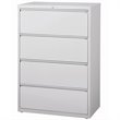 Hirsh 36-in Wide HL8000 Series Metal 4 Drawer Lateral File Cabinet Light Gray