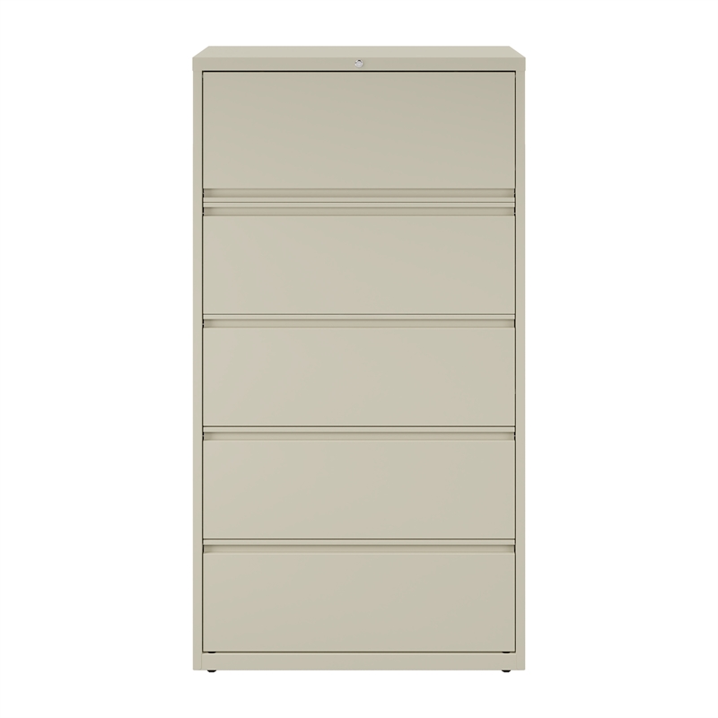 Hirsh 36-in Wide HL8000 Series Metal 5 Drawer Lateral File Cabinet Putty/Beige