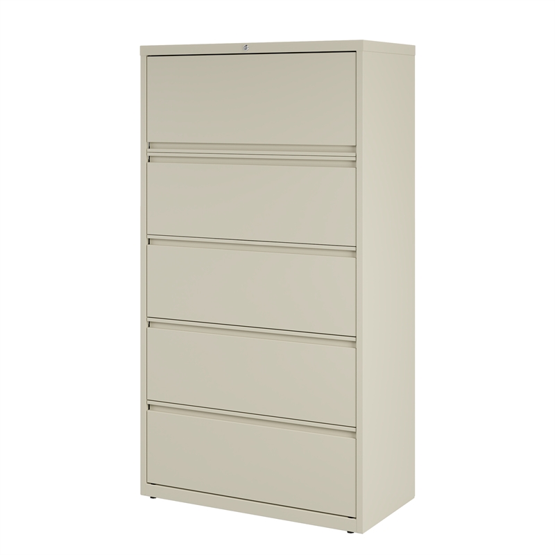 Hirsh 36-in Wide HL8000 Series Metal 5 Drawer Lateral File Cabinet Putty/Beige